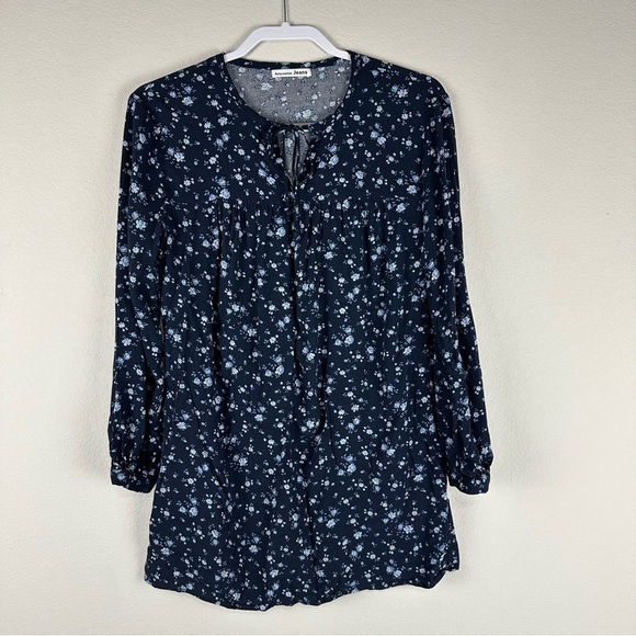 Reformation Dresses & Skirts - Reformation Blue Floral Cotswold Long Sleeve Mini Dress Size Small